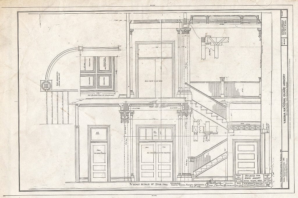Blueprint HABS WASH,39-Yak,2- (Sheet 13 of 14) - Yakima National Guard Armory, 202 South Third Street, Yakima, Yakima County, WA