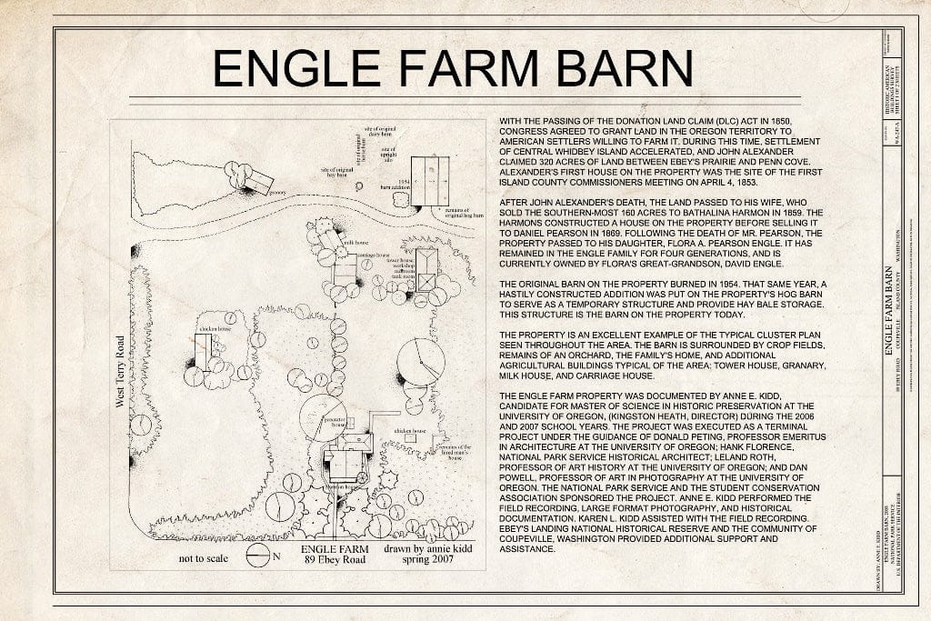 Blueprint HABS WA-247-A (Sheet 1 of 2) - Engle Farm, Barn, 89 South Ebey Road, Coupeville, Island County, WA