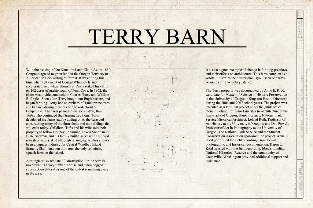 Blueprint Statement of Significance, Site Plan - Terry Farm, Barn, 45 Ebey Road, Coupeville, Island County, WA