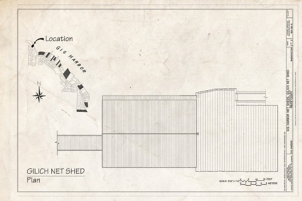 Blueprint Plan - Gig Harbor Net Sheds, Gilich Net Shed, 3802 Harborview Drive, Gig Harbor, Pierce County, WA