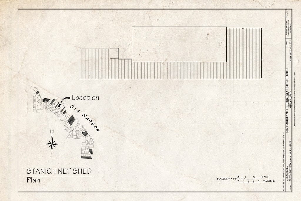 Blueprint Plan - Gig Harbor Net Sheds, Stanich Net Shed, 8205 Dorotich Street, Gig Harbor, Pierce County, WA