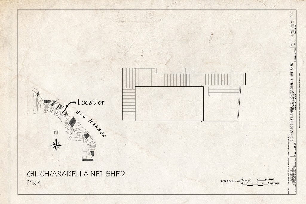 Blueprint Plan - Gig Harbor Net Sheds, Gilich Net Shed, 3802 Harborview Drive, Gig Harbor, Pierce County, WA