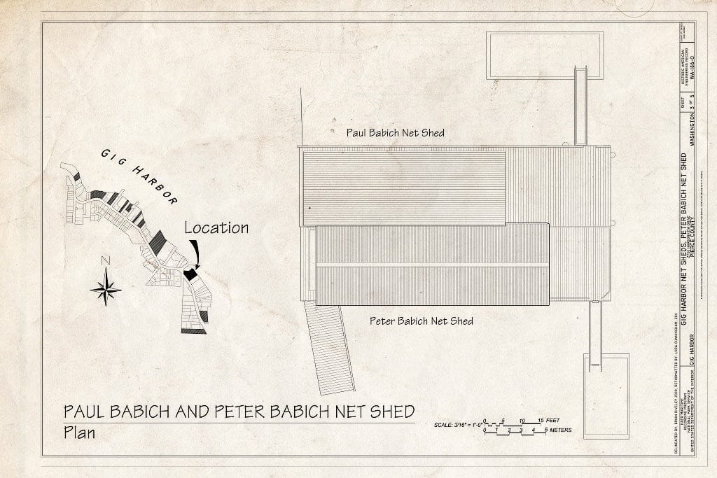 Blueprint Plan - Gig Harbor Net Sheds, Babich Net Shed, 2700 Harborview Drive, Gig Harbor, Pierce County, WA
