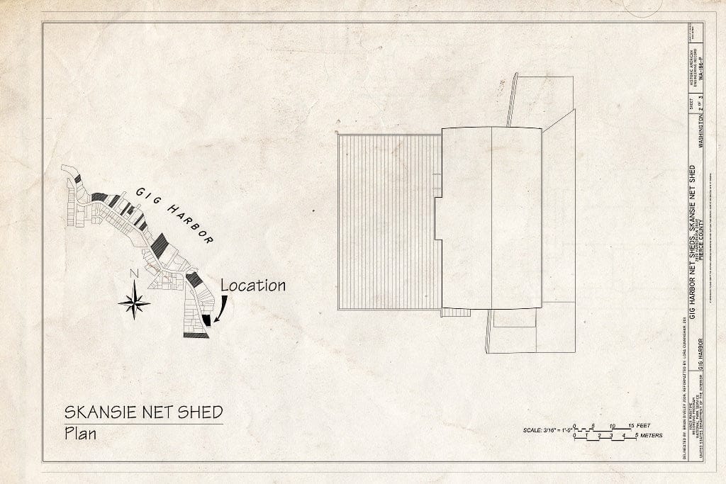 Blueprint Plan - Gig Harbor Net Sheds, Skansie Net Shed, 2809 Harborview Drive, Gig Harbor, Pierce County, WA