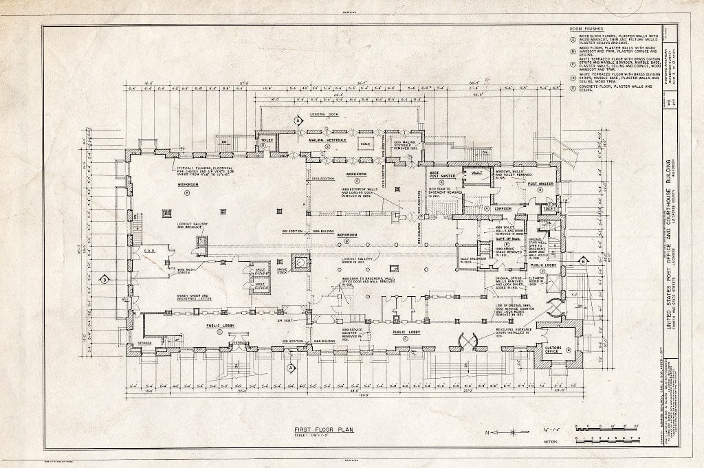 Blueprint HABS WIS,32-LACR,1- (Sheet 3 of 12) - U. S. Courthouse & Post Office, Fourth & State Streets, La Crosse, La Crosse County, WI