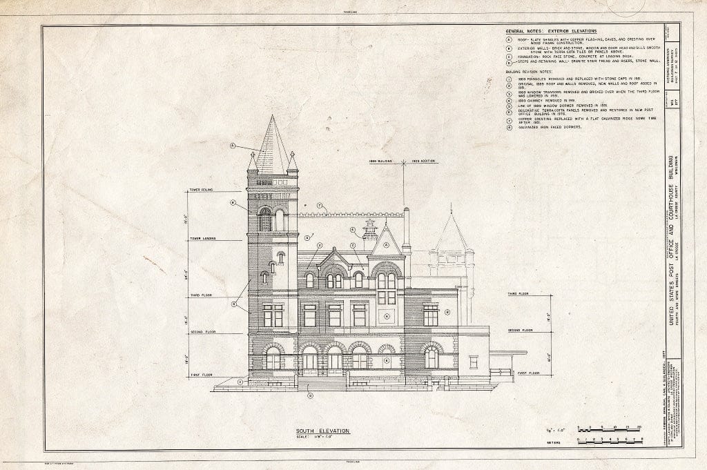 Blueprint HABS WIS,32-LACR,1- (Sheet 7 of 12) - U. S. Courthouse & Post Office, Fourth & State Streets, La Crosse, La Crosse County, WI