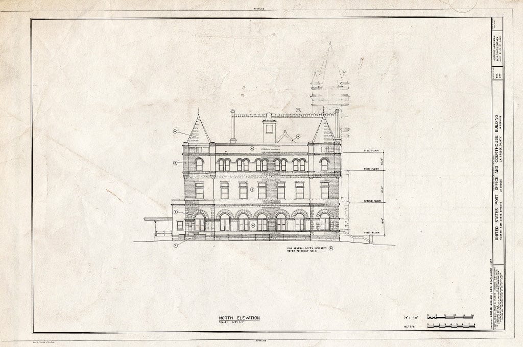Blueprint HABS WIS,32-LACR,1- (Sheet 9 of 12) - U. S. Courthouse & Post Office, Fourth & State Streets, La Crosse, La Crosse County, WI