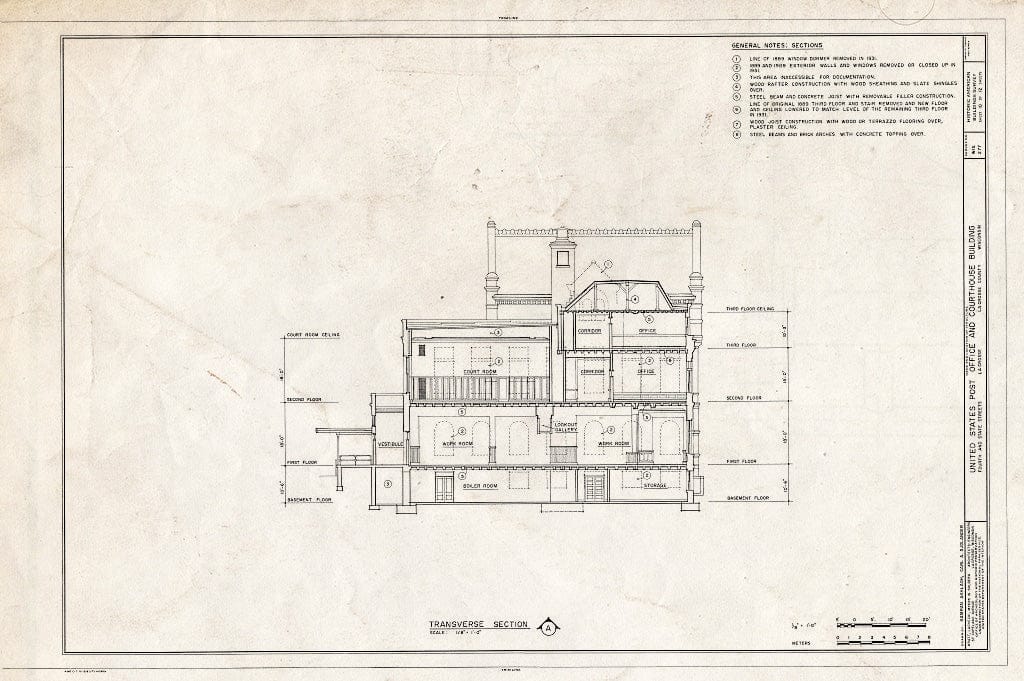 Blueprint HABS WIS,32-LACR,1- (Sheet 10 of 12) - U. S. Courthouse & Post Office, Fourth & State Streets, La Crosse, La Crosse County, WI