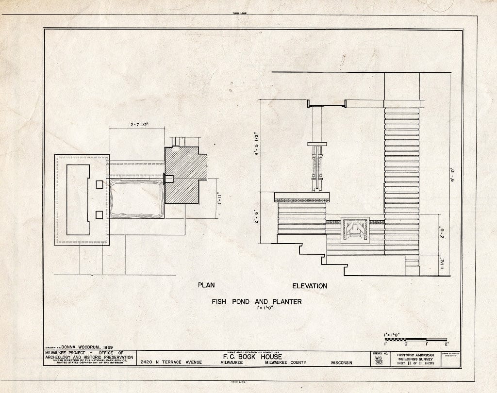 Blueprint HABS WIS,40-MILWA,15- (Sheet 11 of 11) - F. C. Bogk House, 2420 North Terrace Avenue, Milwaukee, Milwaukee County, WI