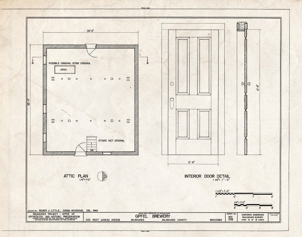 Blueprint HABS WIS,40-MILWA,11- (Sheet 4 of 8) - Gipfel Brewery, 423-427 West Juneau Avenue, Milwaukee, Milwaukee County, WI