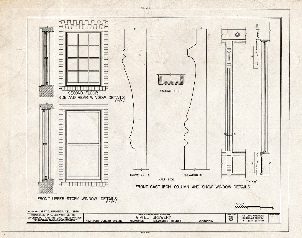 Blueprint HABS WIS,40-MILWA,11- (Sheet 8 of 8) - Gipfel Brewery, 423-427 West Juneau Avenue, Milwaukee, Milwaukee County, WI