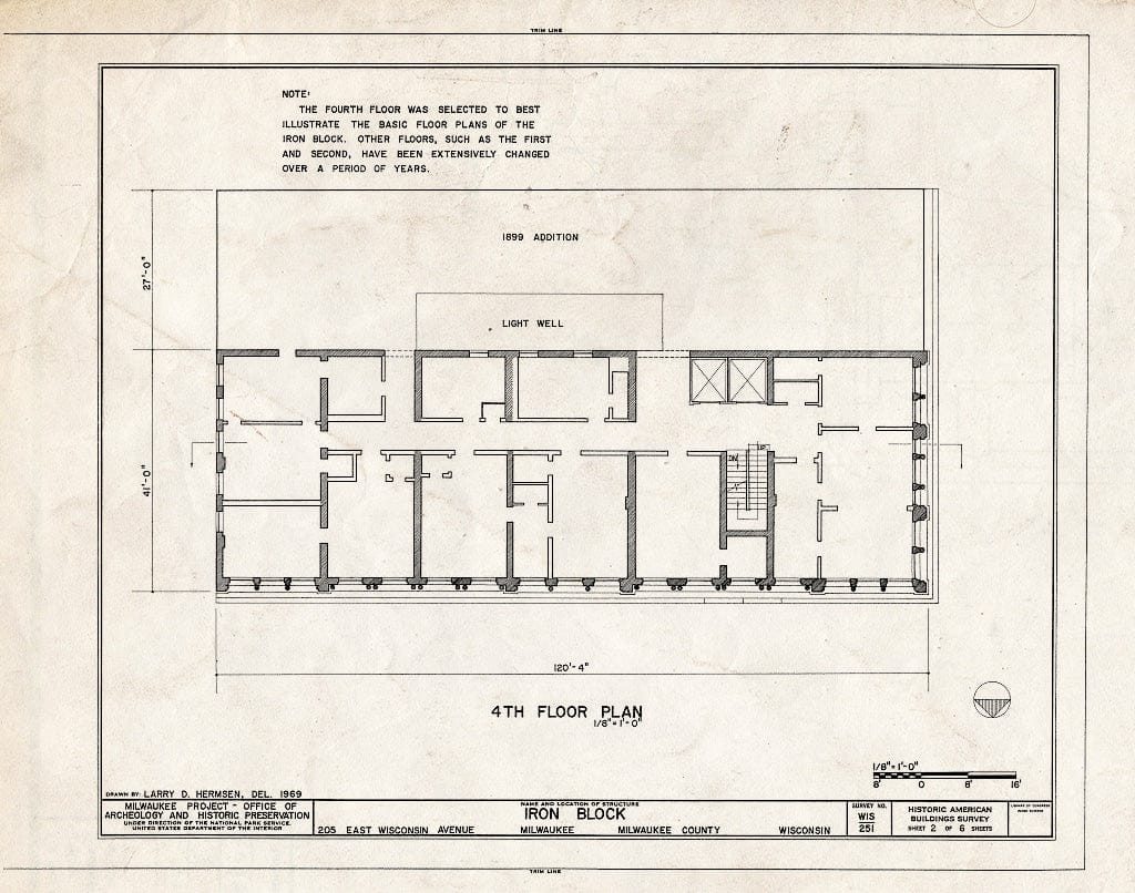 Blueprint HABS WIS,40-MILWA,14- (Sheet 2 of 6) - Iron Block, 205 East Wisconsin Avenue, Milwaukee, Milwaukee County, WI