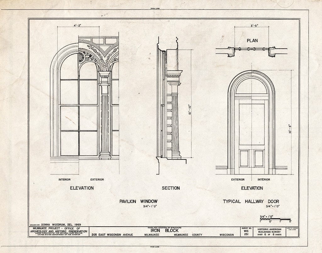 Blueprint HABS WIS,40-MILWA,14- (Sheet 6 of 6) - Iron Block, 205 East Wisconsin Avenue, Milwaukee, Milwaukee County, WI