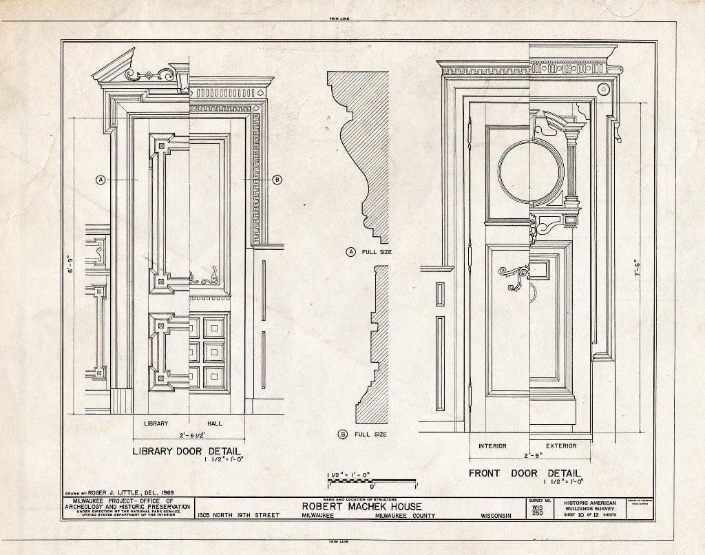 Blueprint HABS WIS,40-MILWA,13- (Sheet 10 of 12) - Robert Machek House, 1305 North Nineteenth Street, Milwaukee, Milwaukee County, WI