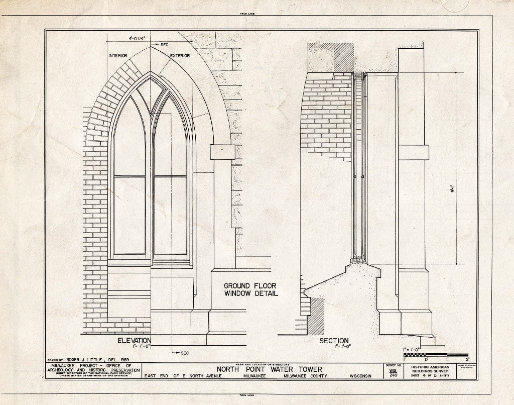 Blueprint HABS WIS,40-MILWA,12- (Sheet 4 of 5) - North Point Water Tower, East North Avenue, Milwaukee, Milwaukee County, WI