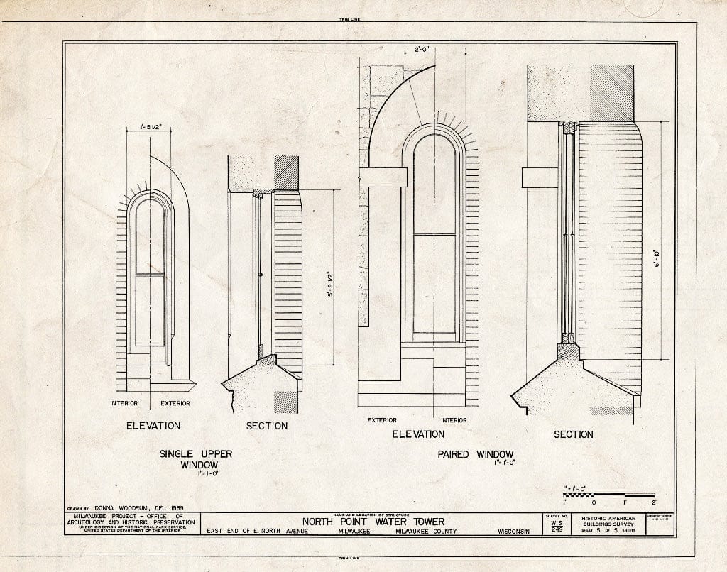 Blueprint HABS WIS,40-MILWA,12- (Sheet 5 of 5) - North Point Water Tower, East North Avenue, Milwaukee, Milwaukee County, WI