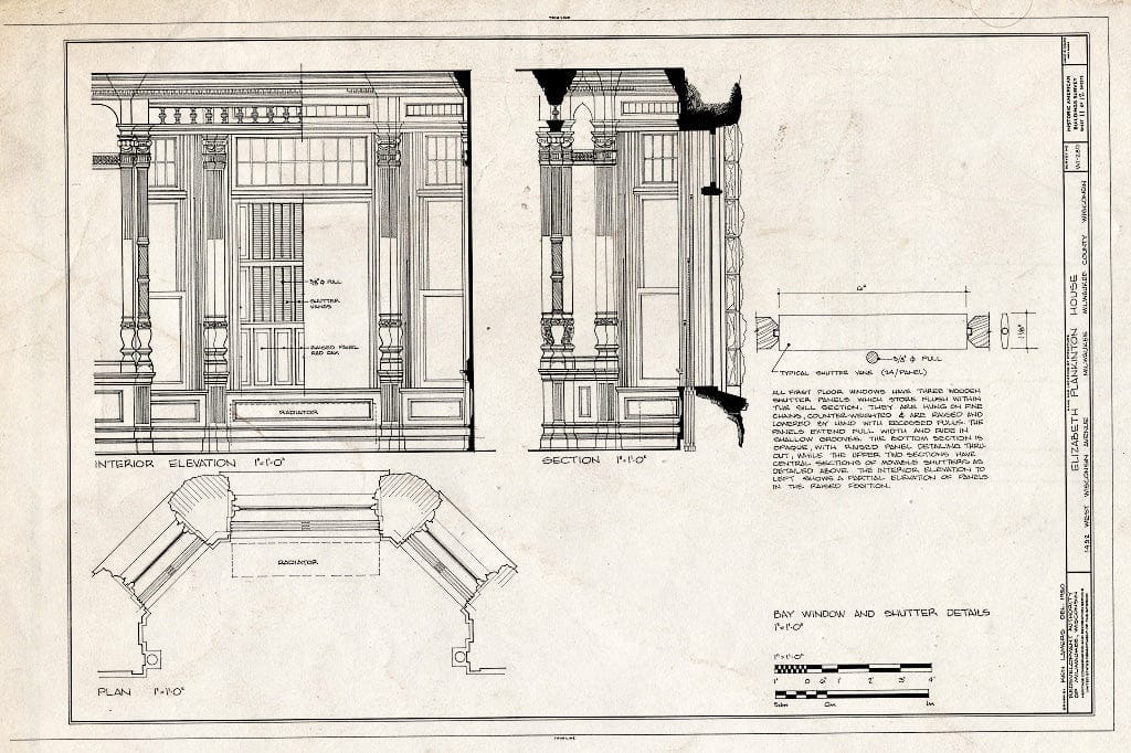Blueprint HABS WIS,40-MILWA,40- (Sheet 11 of 12) - Elizabeth Plankinton House, 1492 West Wisconsin Avenue, Milwaukee, Milwaukee County, WI