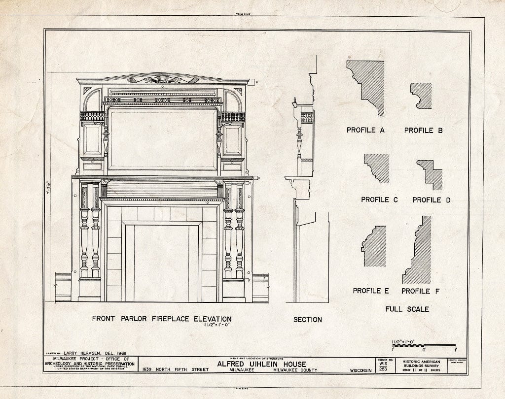 Blueprint HABS WIS,40-MILWA,16- (Sheet 11 of 11) - Alfred Uihlein House, 1639 North Fifth Street, Milwaukee, Milwaukee County, WI