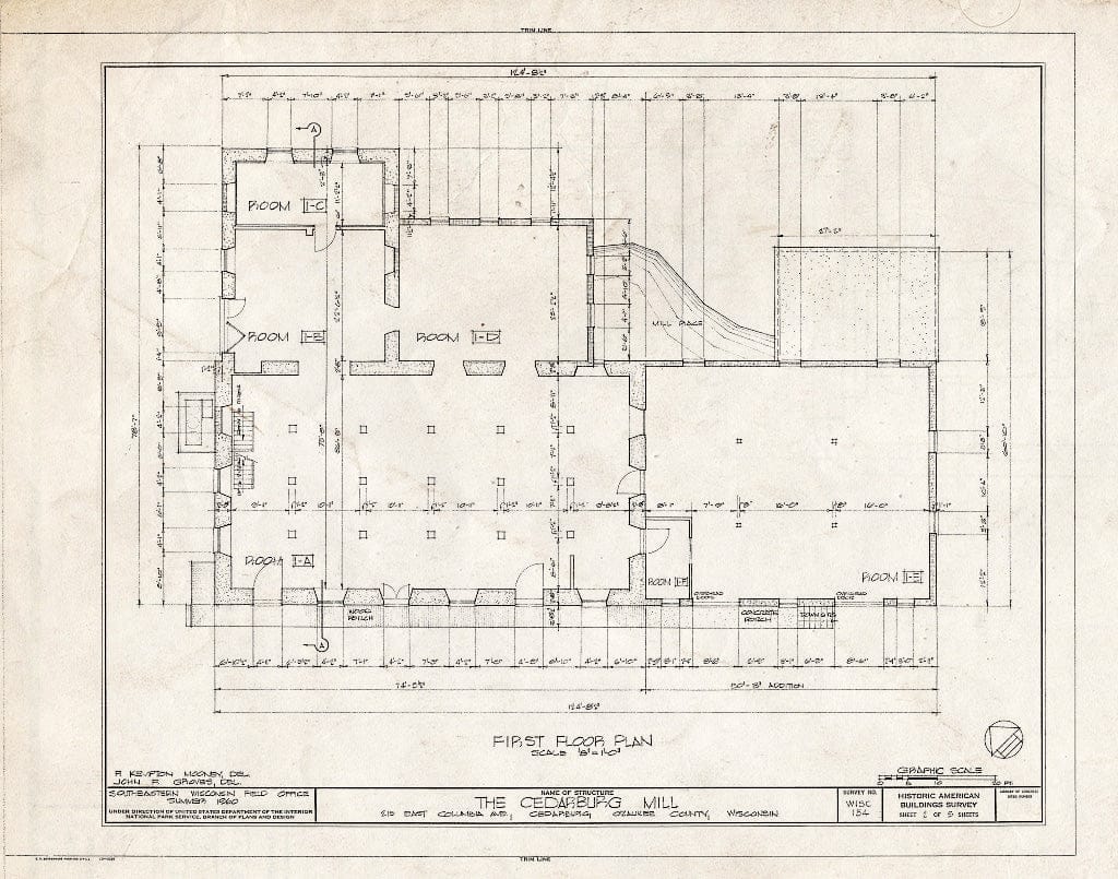 Blueprint HABS WIS,45-CEDBU,1- (Sheet 2 of 5) - Cedarburg Mill, 215 East Columbia Avenue, Cedarburg, Ozaukee County, WI