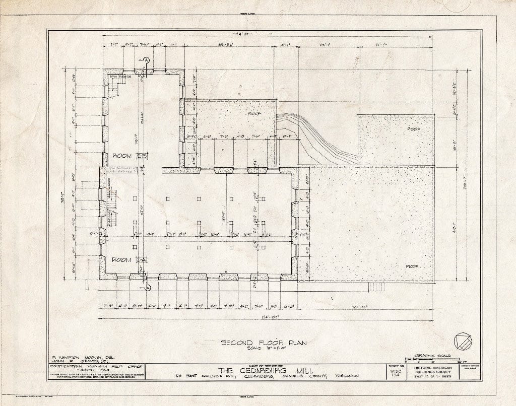 Blueprint HABS WIS,45-CEDBU,1- (Sheet 3 of 5) - Cedarburg Mill, 215 East Columbia Avenue, Cedarburg, Ozaukee County, WI