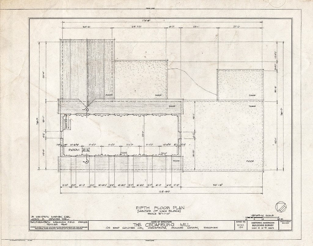 Blueprint HABS WIS,45-CEDBU,1- (Sheet 4 of 5) - Cedarburg Mill, 215 East Columbia Avenue, Cedarburg, Ozaukee County, WI