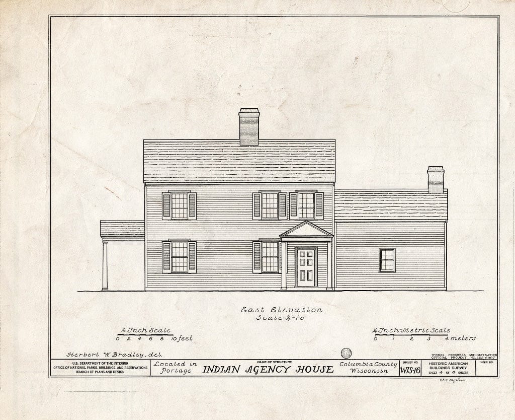 Blueprint HABS WIS,11-Port,1- (Sheet 4 of 8) - Indian Agency House, Portage, Columbia County, WI