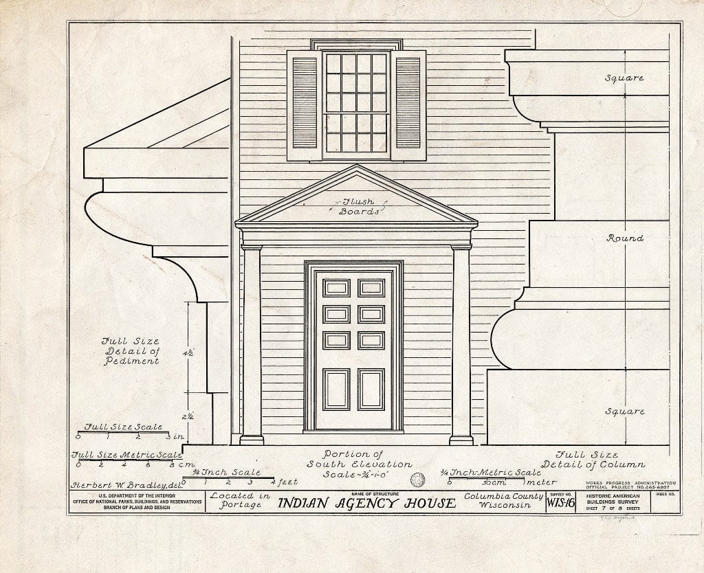 Blueprint HABS WIS,11-Port,1- (Sheet 7 of 8) - Indian Agency House, Portage, Columbia County, WI
