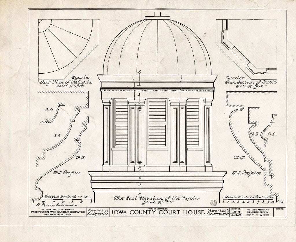 Blueprint HABS WIS,25-DODGV,1- (Sheet 4 of 6) - Iowa County Courthouse, Main Street, Dodgeville, Iowa County, WI