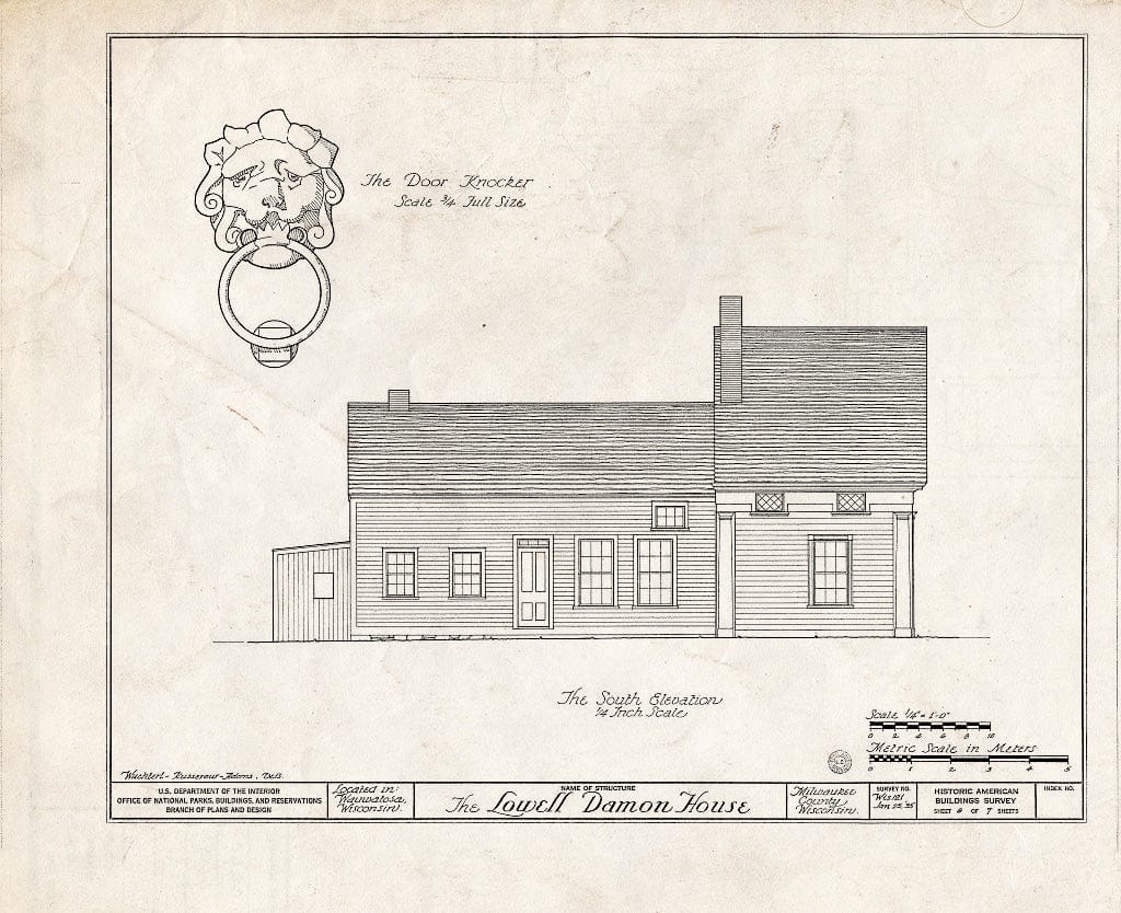Blueprint HABS WIS,40-WAWTO,1- (Sheet 6 of 7) - Lowell Damon House, 2107 Wauwatosa Avenue & Rogers Street, Wauwatosa, Milwaukee County, WI