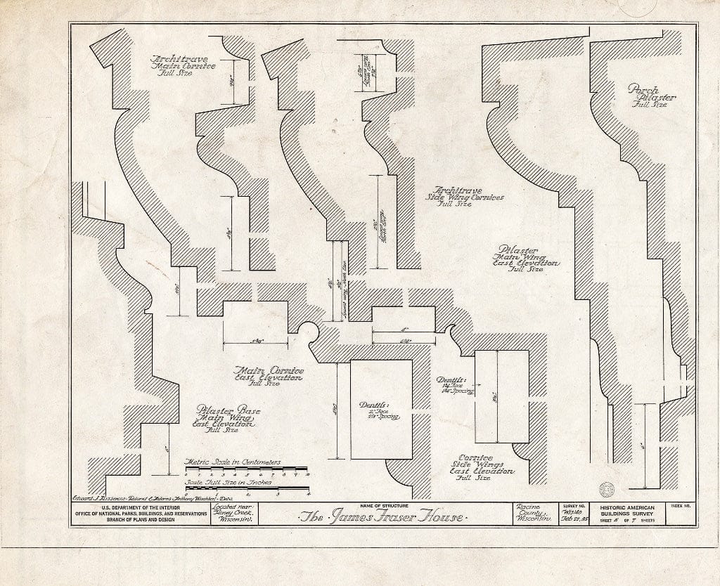 Blueprint HABS WIS,51-,1- (Sheet 5 of 7) - James Frazer House, Honey Creek, Walworth County, WI