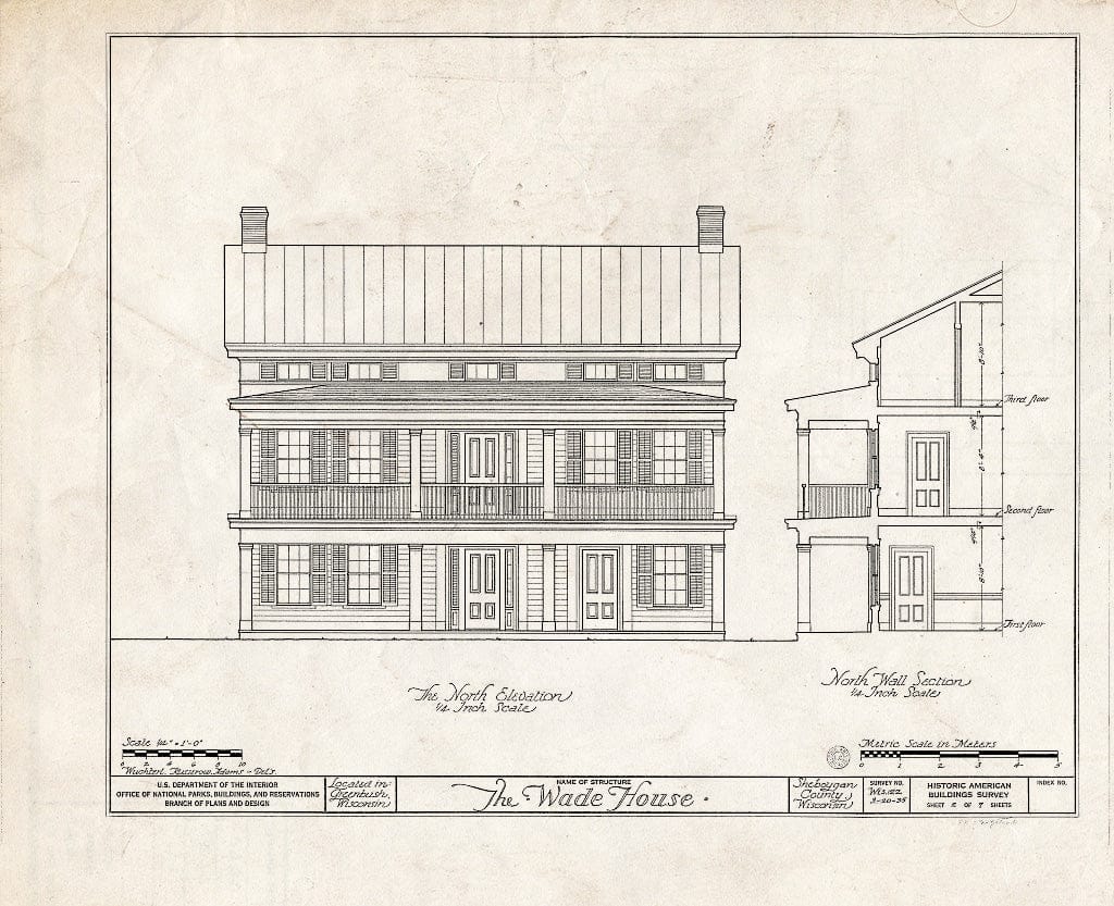 Blueprint HABS WIS,59-GREBU,1- (Sheet 2 of 7) - Wade House, Greenbush, Sheboygan County, WI
