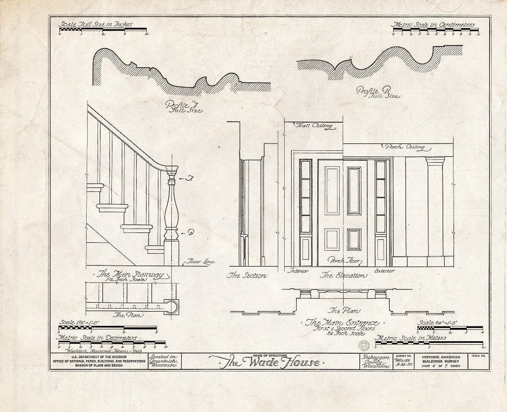 Blueprint HABS WIS,59-GREBU,1- (Sheet 6 of 7) - Wade House, Greenbush, Sheboygan County, WI