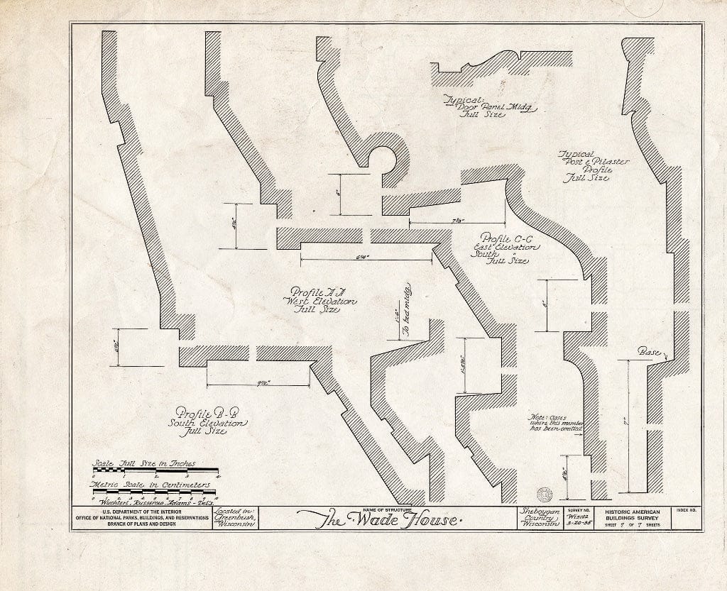 Blueprint HABS WIS,59-GREBU,1- (Sheet 7 of 7) - Wade House, Greenbush, Sheboygan County, WI