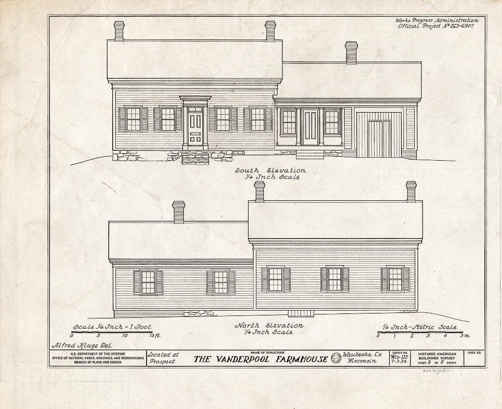 Blueprint HABS WIS,67-PROSP,2- (Sheet 3 of 5) - Vanderpool Farmhouse, Prospect, Waukesha County, WI