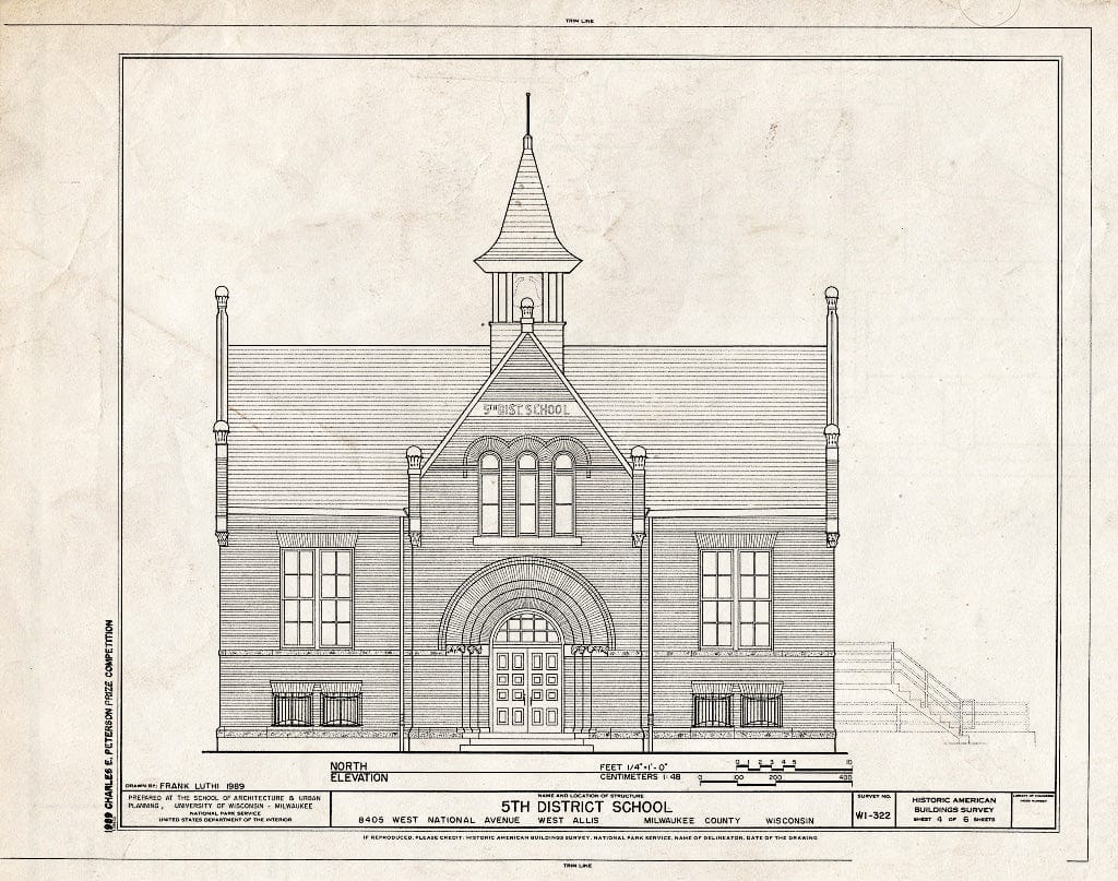 Blueprint HABS WIS,40-WESAL,2- (Sheet 4 of 6) - Fifth District School, 8405 West National Avenue, West Allis, Milwaukee County, WI
