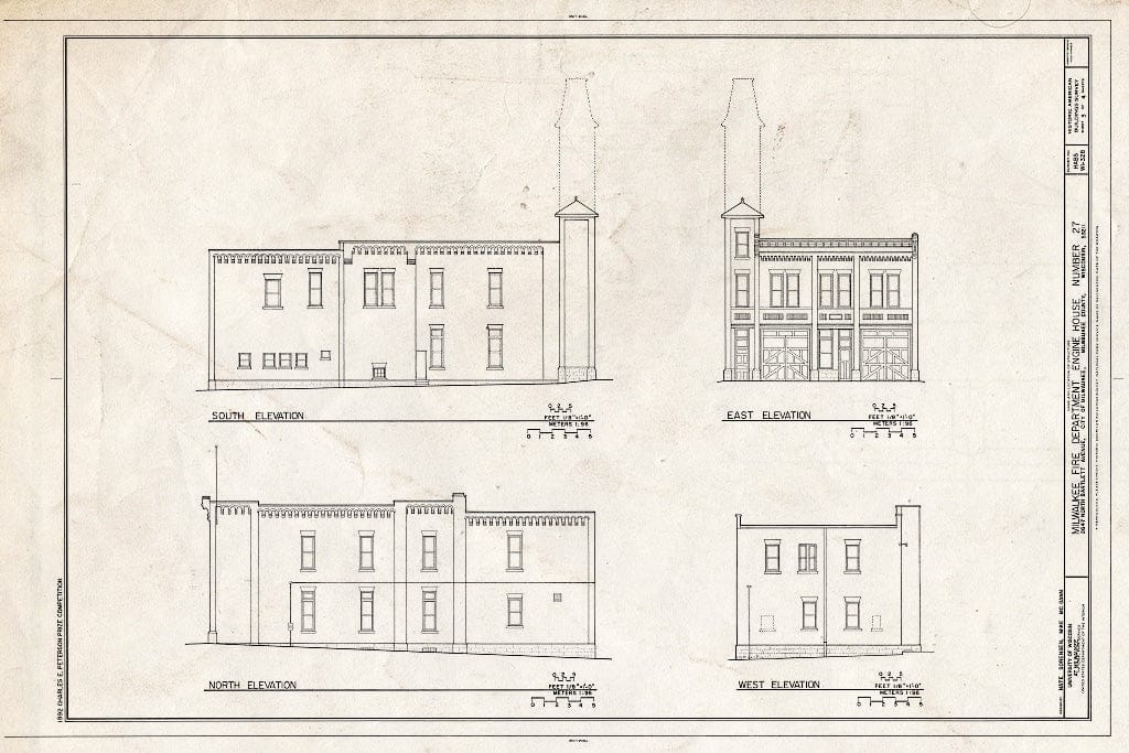 Blueprint HABS WIS,40-MILWA,45- (Sheet 3 of 4) - Milwaukee Fire Department, Engine House Number 27, 2647 North Bartlett Avenue, Milwaukee, Milwaukee County, WI