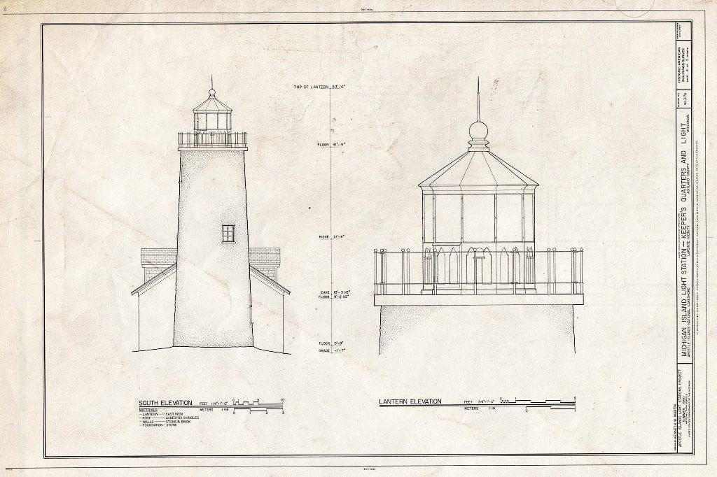 Blueprint HABS WIS,2-LPOIT.V,3A- (Sheet 4 of 5) - Michigan Island Light Station, Keeper's Quarters & Lighthouse, La Pointe, Ashland County, WI