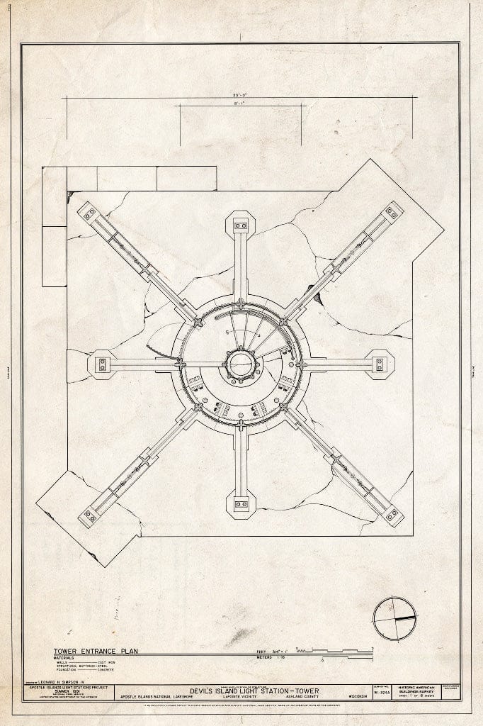 Blueprint HABS WIS,2-LPOIT.V,1A- (Sheet 1 of 6) - Devil's Island Light Station, Tower, La Pointe, Ashland County, WI
