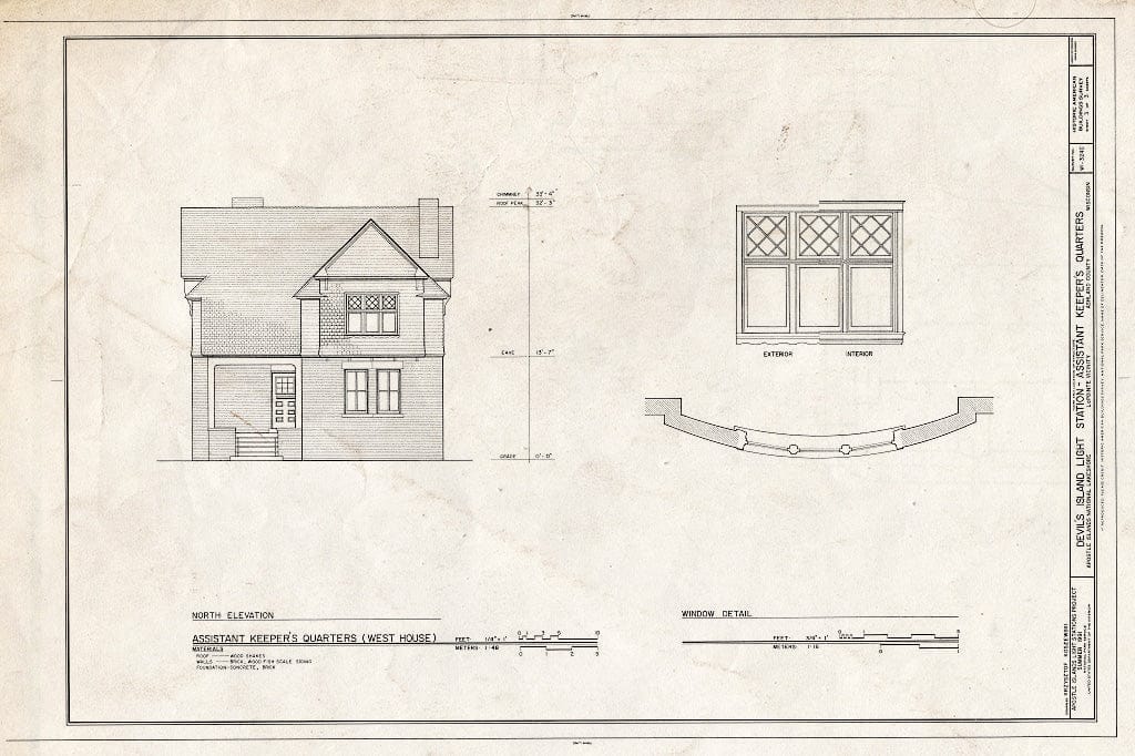 Blueprint HABS WIS,2-LPOIT.V,1C- (Sheet 3 of 3) - Devil's Island Light Station, Assistant Keeper's Quarters, La Pointe, Ashland County, WI