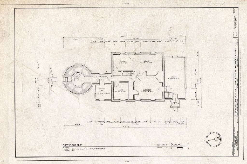 Blueprint HABS WIS,2-LPOIT.V,4A- (Sheet 2 of 10) - Outer Island Light Station, Lighthouse & Keeper's Quarters, La Pointe, Ashland County, WI