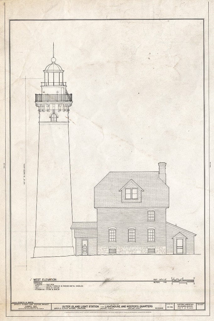 Blueprint HABS WIS,2-LPOIT.V,4A- (Sheet 5 of 10) - Outer Island Light Station, Lighthouse & Keeper's Quarters, La Pointe, Ashland County, WI