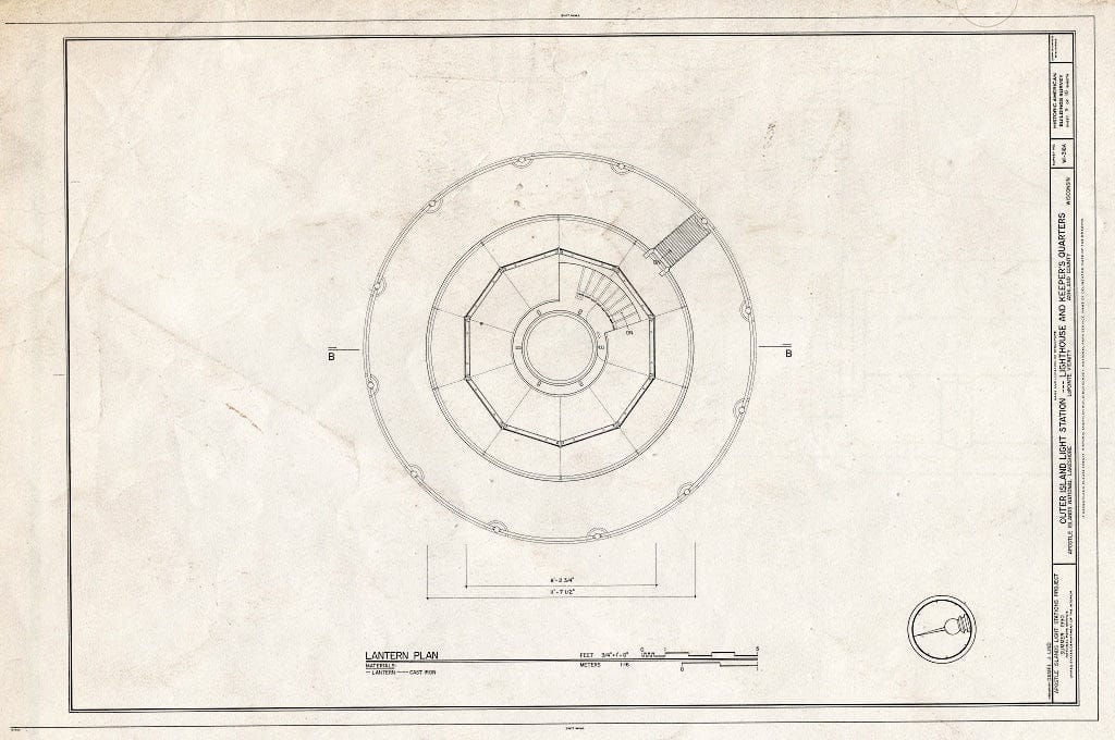 Blueprint HABS WIS,2-LPOIT.V,4A- (Sheet 9 of 10) - Outer Island Light Station, Lighthouse & Keeper's Quarters, La Pointe, Ashland County, WI