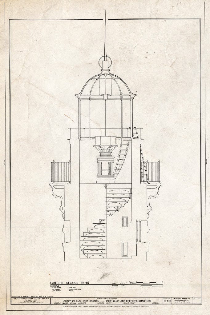 Blueprint HABS WIS,2-LPOIT.V,4A- (Sheet 10 of 10) - Outer Island Light Station, Lighthouse & Keeper's Quarters, La Pointe, Ashland County, WI