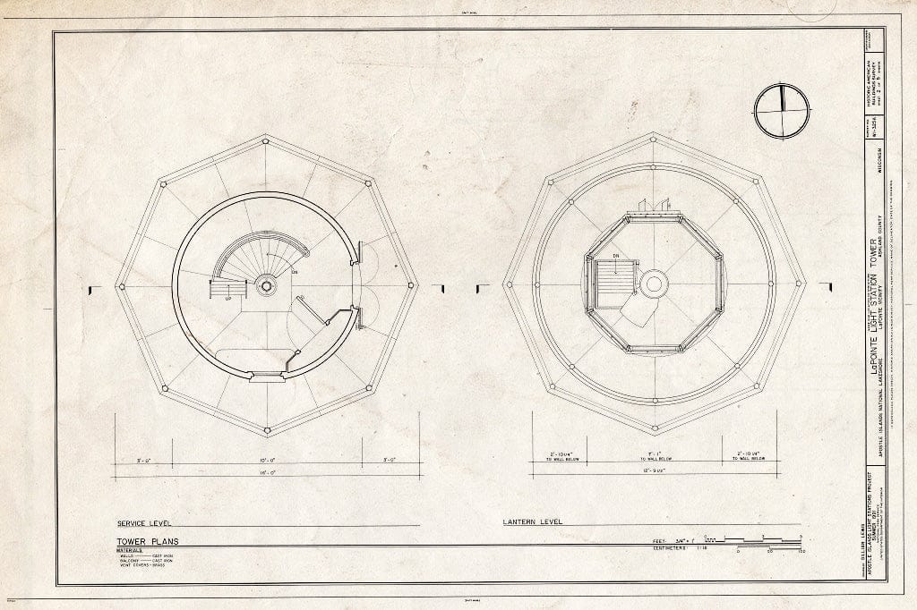 Blueprint HABS WIS,2-LPOIT.V,2A- (Sheet 2 of 5) - Lapointe Light Station, Tower, La Pointe, Ashland County, WI