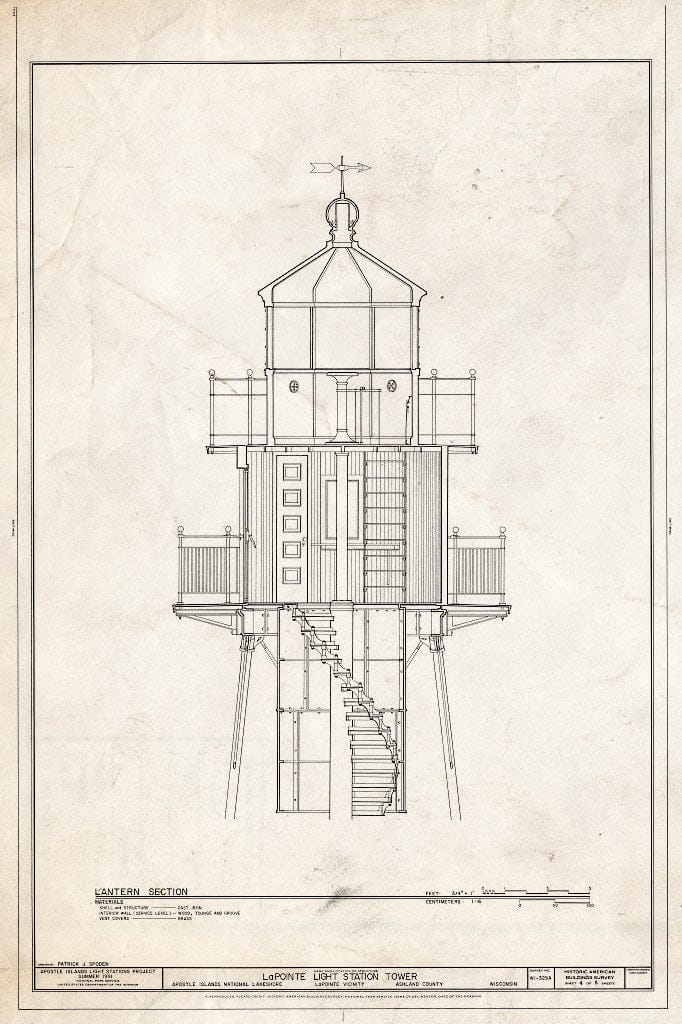 Blueprint HABS WIS,2-LPOIT.V,2A- (Sheet 4 of 5) - Lapointe Light Station, Tower, La Pointe, Ashland County, WI