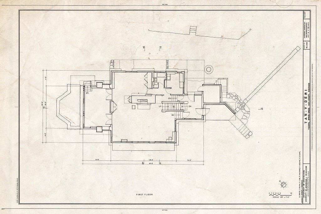 Blueprint HABS WIS,56-SPGR,1- (Sheet 4 of 12) - Tan-Y-Deri, Taliesin, Spring Green, Sauk County, WI