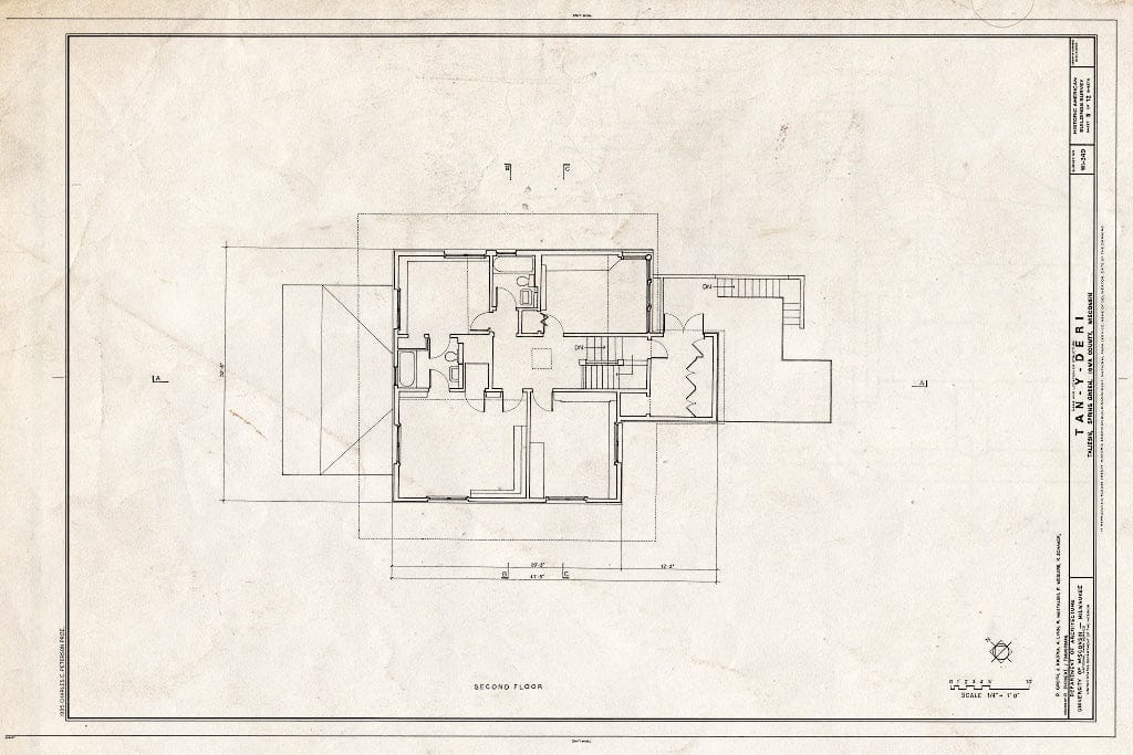 Blueprint HABS WIS,56-SPGR,1- (Sheet 5 of 12) - Tan-Y-Deri, Taliesin, Spring Green, Sauk County, WI
