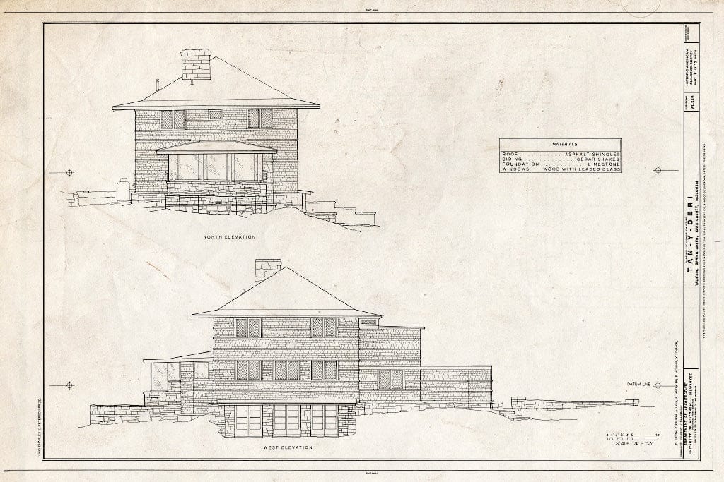 Blueprint HABS WIS,56-SPGR,1- (Sheet 6 of 12) - Tan-Y-Deri, Taliesin, Spring Green, Sauk County, WI