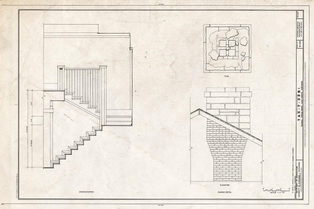 Blueprint HABS WIS,56-SPGR,1- (Sheet 12 of 12) - Tan-Y-Deri, Taliesin, Spring Green, Sauk County, WI