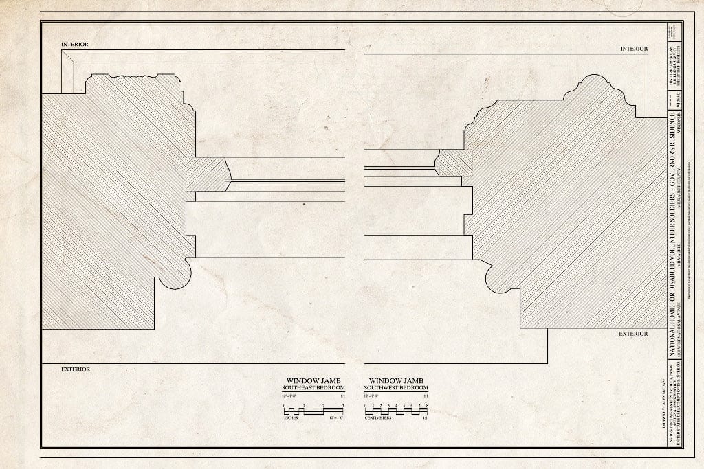 Blueprint Window Jambs - National Home for Disabled Volunteer Soldiers, Northwestern Branch, Governor's Residence, 5000 West National Avenue, Milwaukee, Milwaukee County, WI
